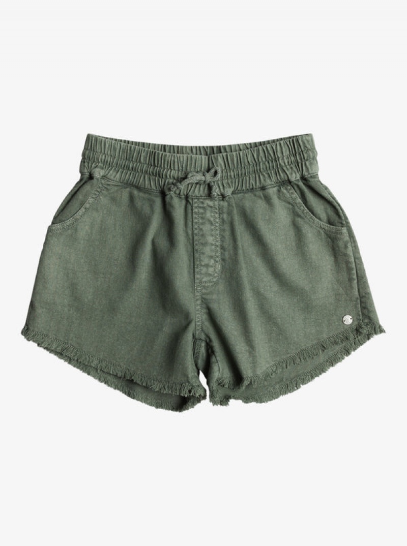 Girls' Roxy Scenic Route Twill Shorts | 79586-NLQJ