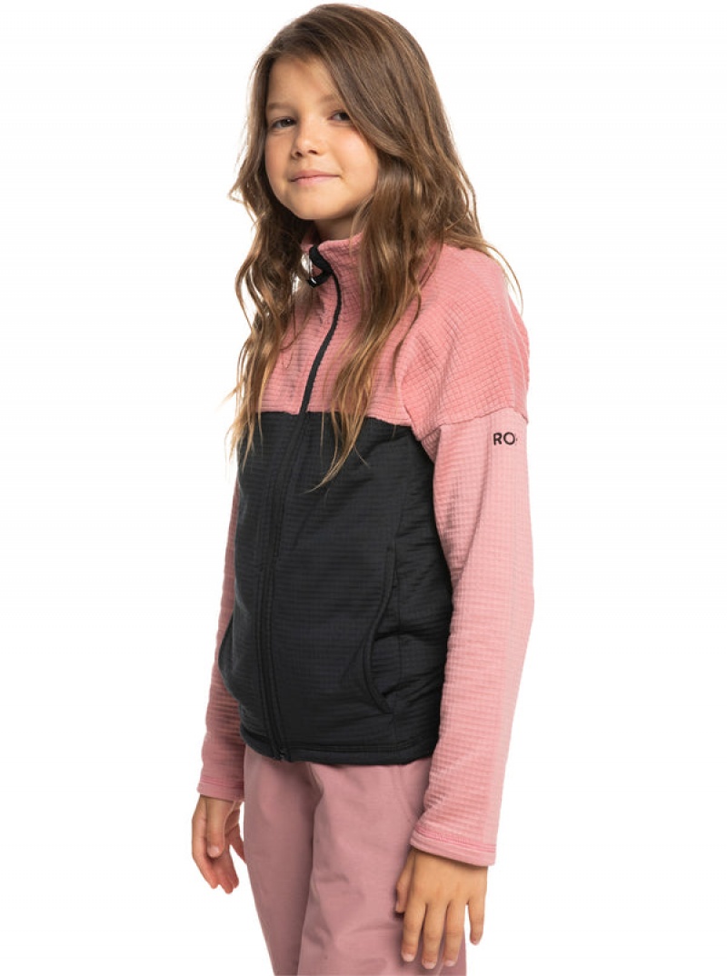 Girls' Roxy Sidley Technical Zip-Up Fleece Snowboard Jackets | 70518-TDRK