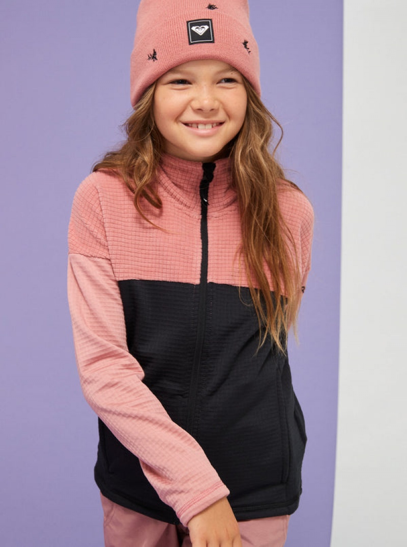 Girls' Roxy Sidley Technical Zip-Up Fleece Snowboard Jackets | 70518-TDRK