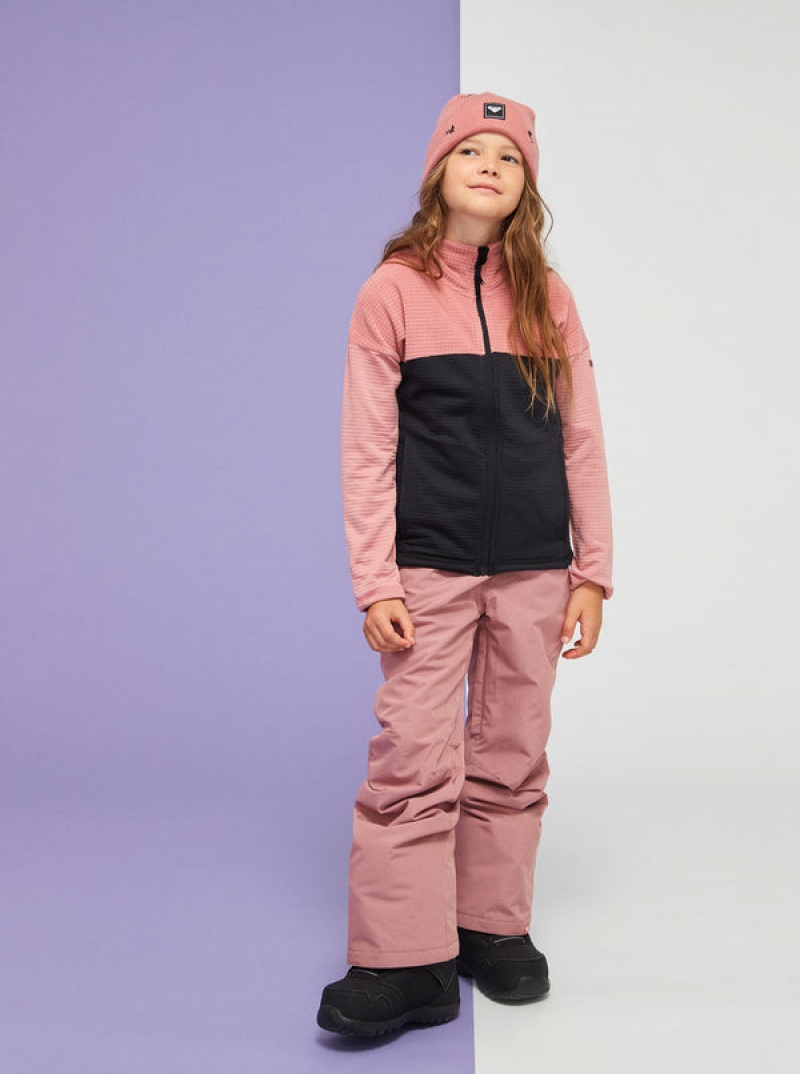 Girls' Roxy Sidley Technical Zip-Up Fleece Snowboard Jackets | 70518-TDRK