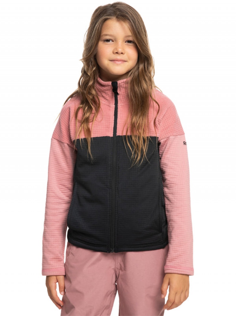 Girls' Roxy Sidley Technical Zip-Up Fleece Snowboard Jackets | 70518-TDRK