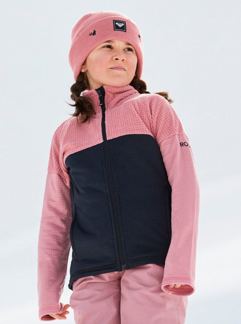 Girls\' Roxy Sidley Technical Zip-Up Fleece Snowboard Jackets | 70518-TDRK