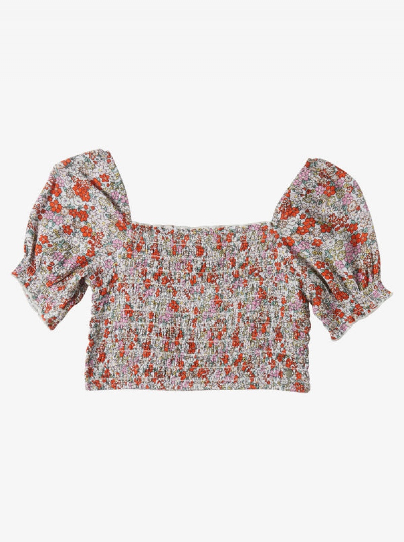 Girls' Roxy Sunday Night Sessions Shirred Tops | 01843-KPIY