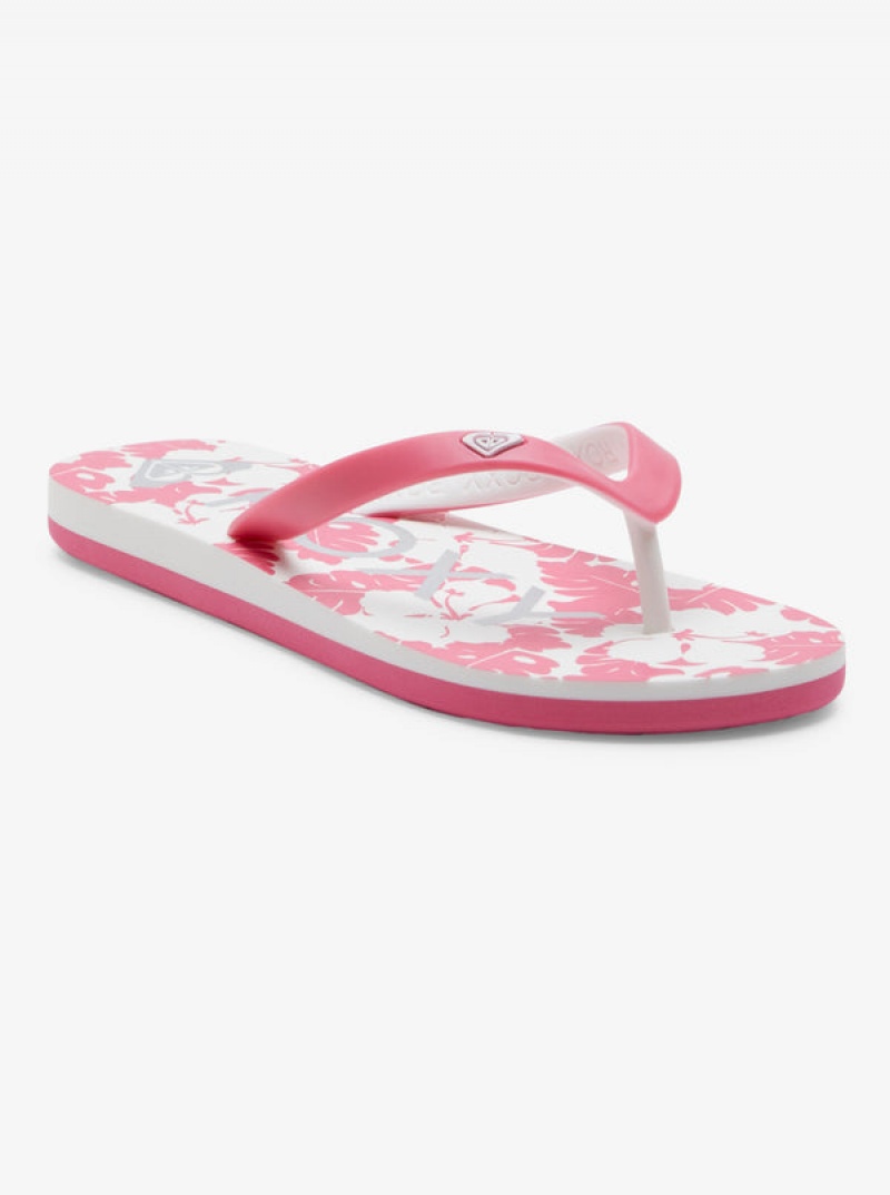 Girls\' Roxy Tahiti Flip Flops | 80432-RWXG