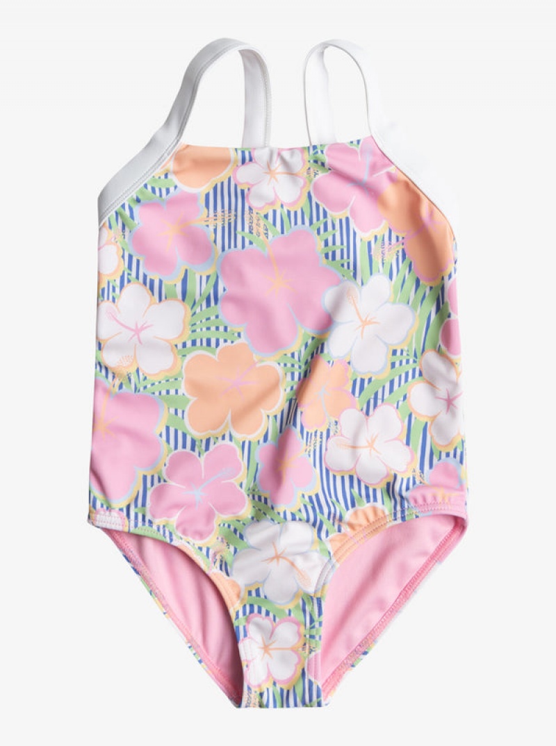 Girls' Roxy Tiny Flower One-Piece Swimwear | 49785-YRHO