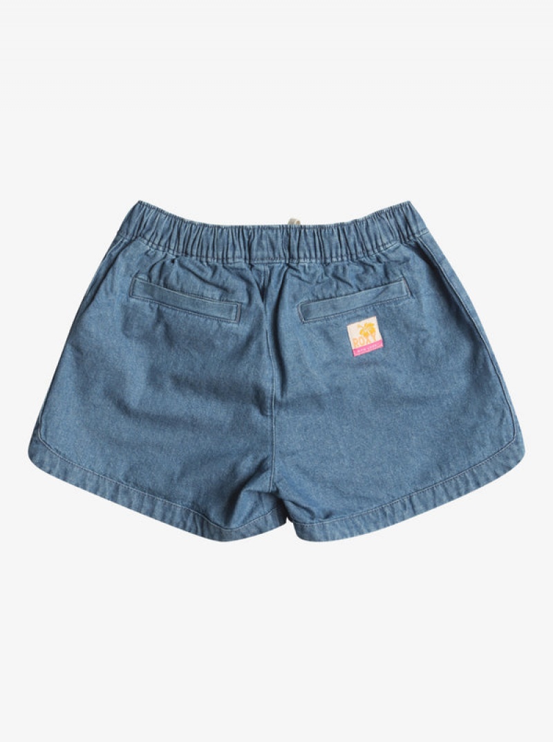 Girls' Roxy Una Mattina Denim Denim Shorts | 07935-PBZI