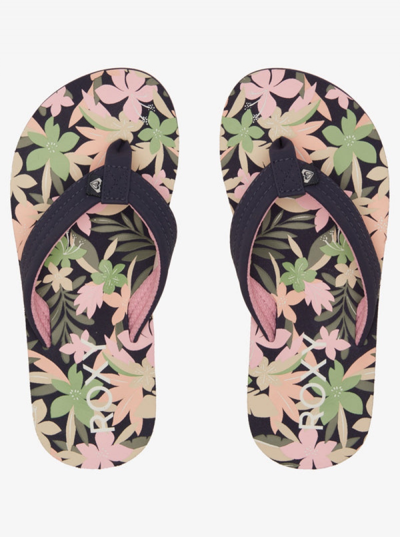 Girls' Roxy Vista Loreto Flip Flops | 80165-WYZX