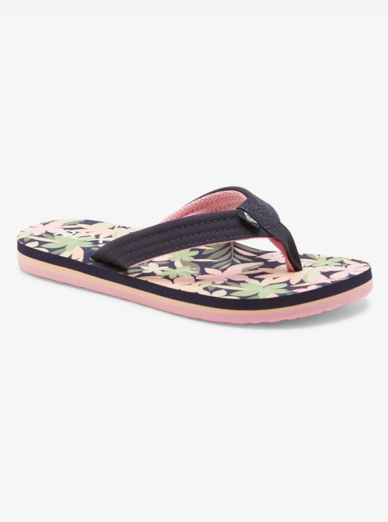 Girls\' Roxy Vista Loreto Flip Flops | 80165-WYZX