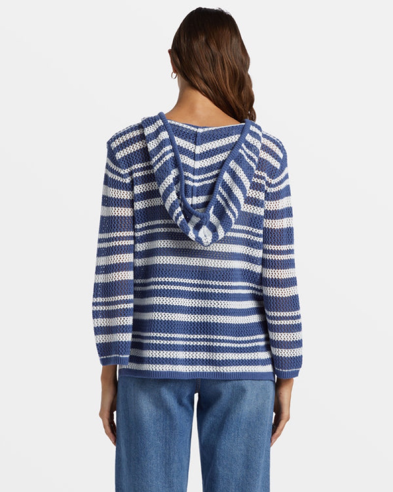 Roxy After Beach Break Stripe V-Neck Sweaters | 24165-AJRC