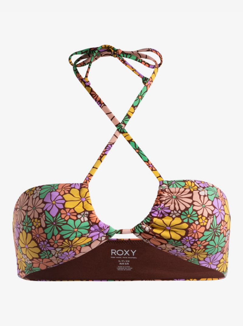 Roxy All About Sol Bandeau Bikini Tops | 08562-RDIB