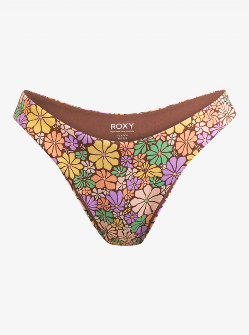 Roxy All About Sol High Leg Moderate Bikini Bottoms | 28397-CUMK