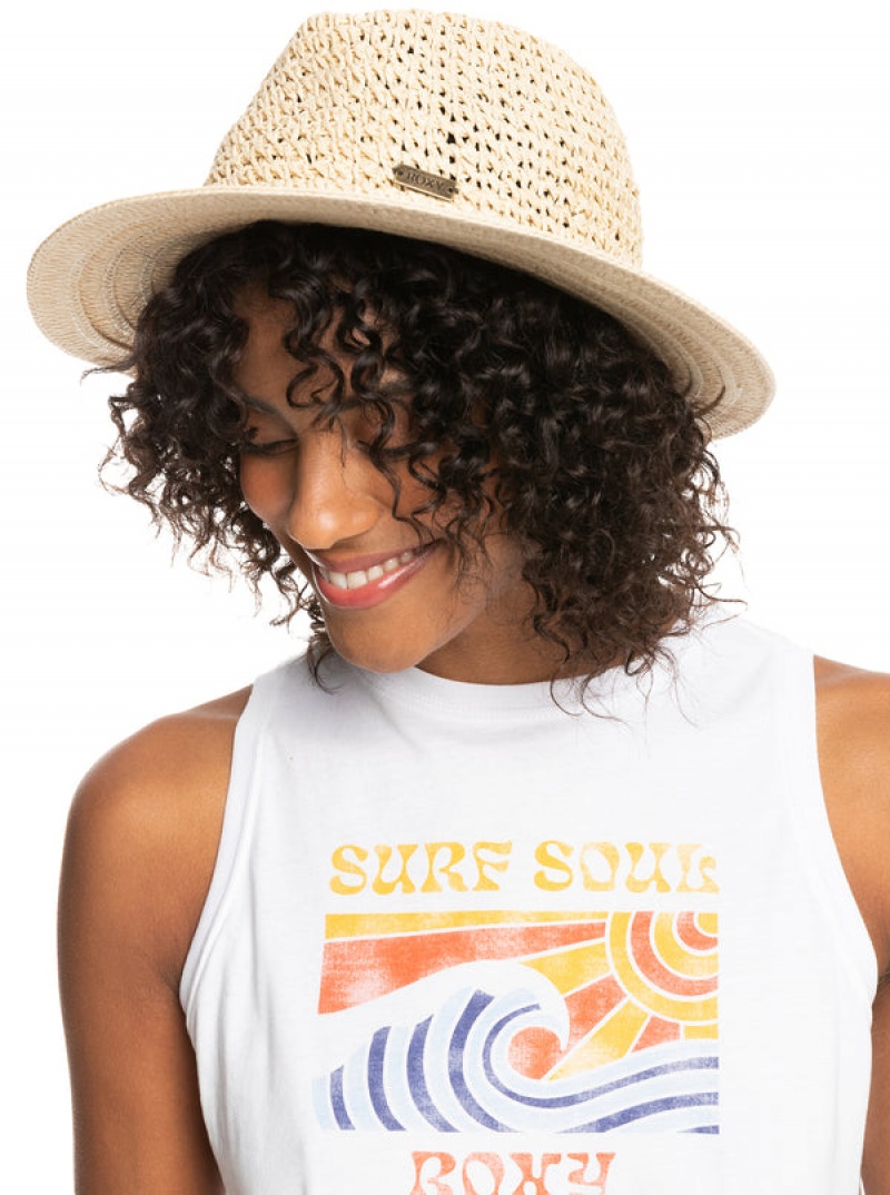 Roxy Aloof Beauty Straw Sun Hats | 15938-YTBH