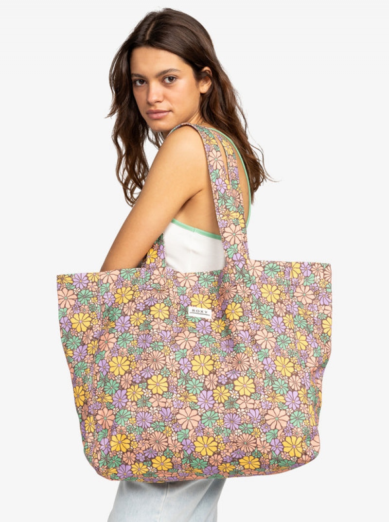 Roxy Anti Bad Vibes Printed Beach Handbag | 06719-BOFU