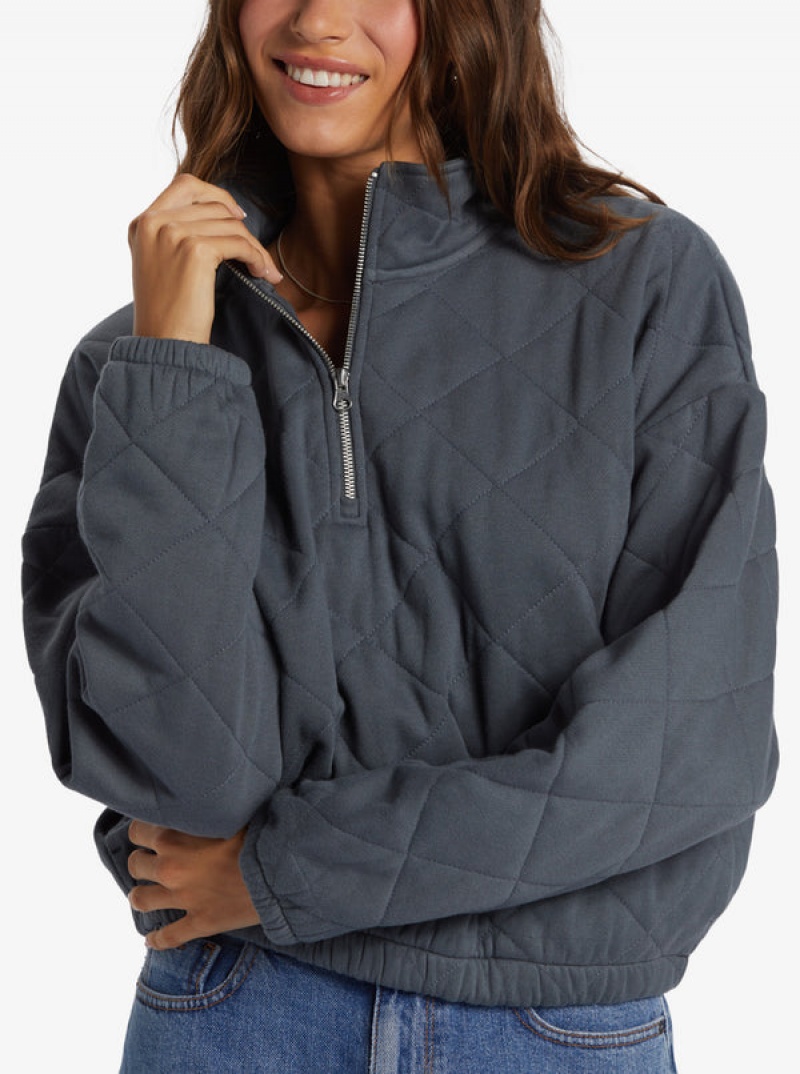 Roxy Bonfire Babe Quilted Fleece Half-Zip Hoodie | 05687-ANPG