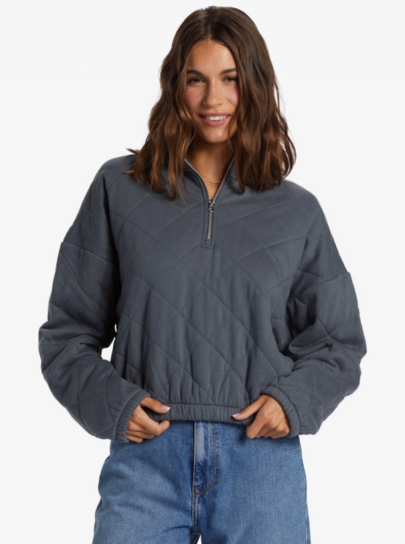 Roxy Bonfire Babe Quilted Fleece Half-Zip Hoodie | 05687-ANPG