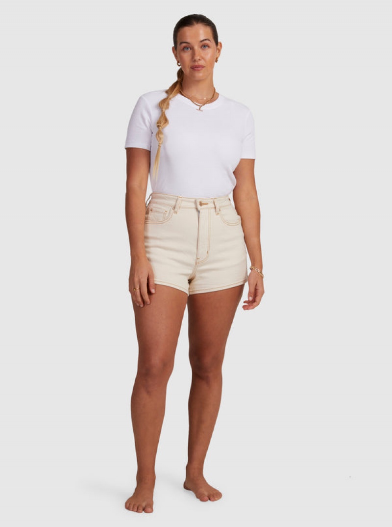 Roxy Chlo Natural Denim Shorts | 98653-FSBQ