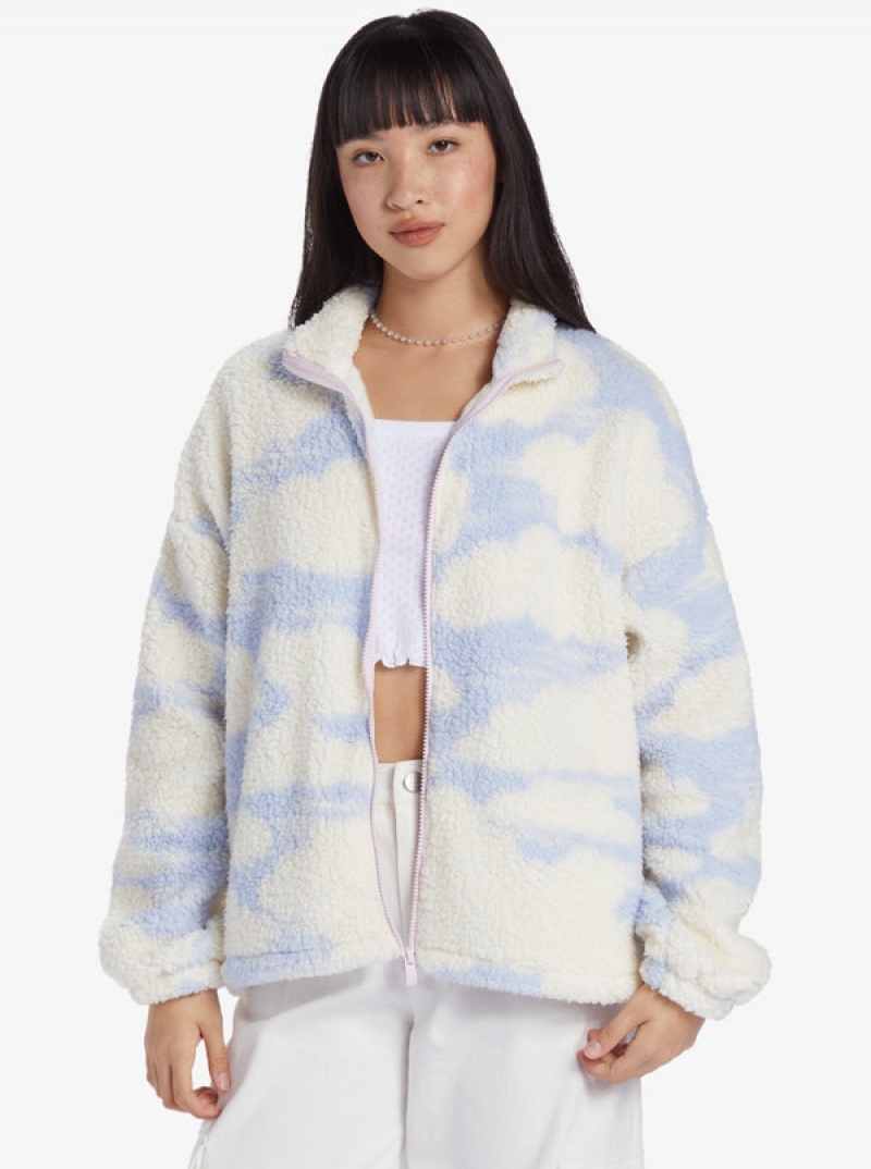 Roxy Chloe Kim In The Clouds Sherpa Full-Zip Fleece Hoodie | 45692-XLRB