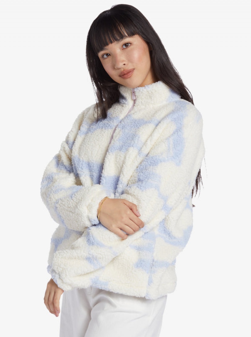 Roxy Chloe Kim In The Clouds Sherpa Full-Zip Fleece Hoodie | 45692-XLRB