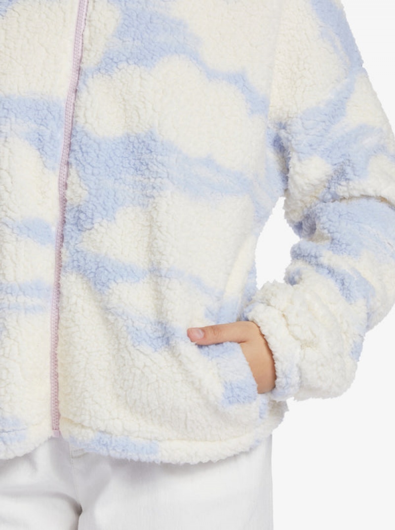 Roxy Chloe Kim In The Clouds Sherpa Full-Zip Fleece Hoodie | 45692-XLRB