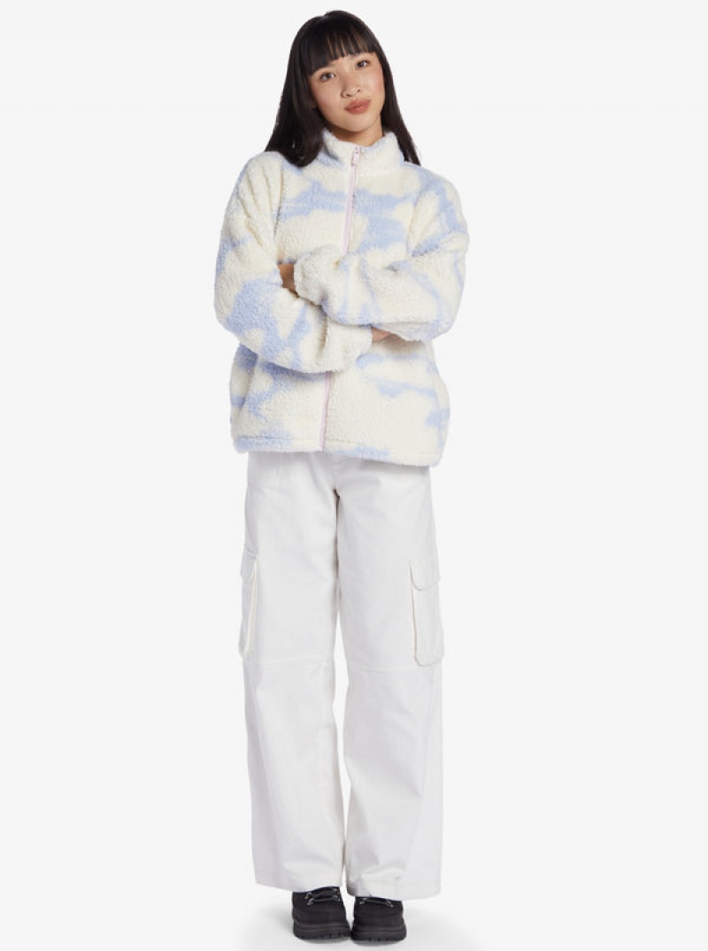 Roxy Chloe Kim In The Clouds Sherpa Full-Zip Fleece Hoodie | 45692-XLRB