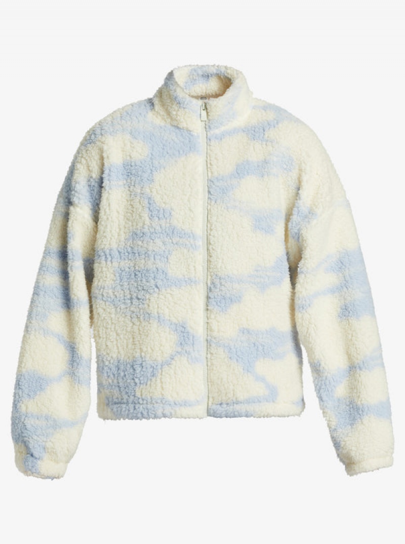 Roxy Chloe Kim In The Clouds Sherpa Full-Zip Fleece Hoodie | 45692-XLRB