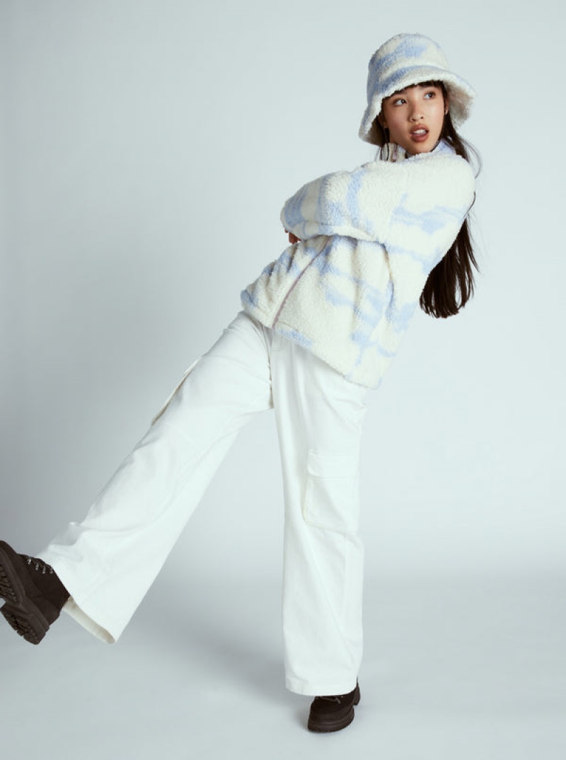 Roxy Chloe Kim In The Clouds Sherpa Full-Zip Fleece Loungewear | 47918-AGSE