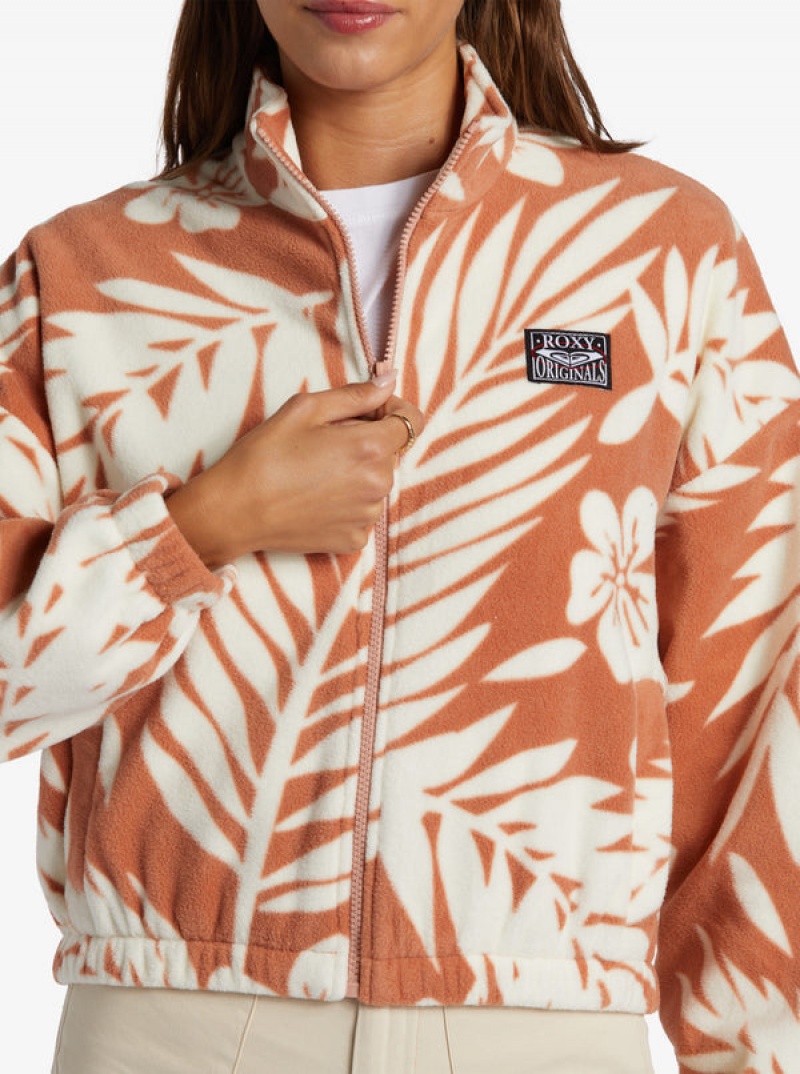 Roxy Dawn To Dusk Zip-Up Fleece Loungewear | 40628-TNPW