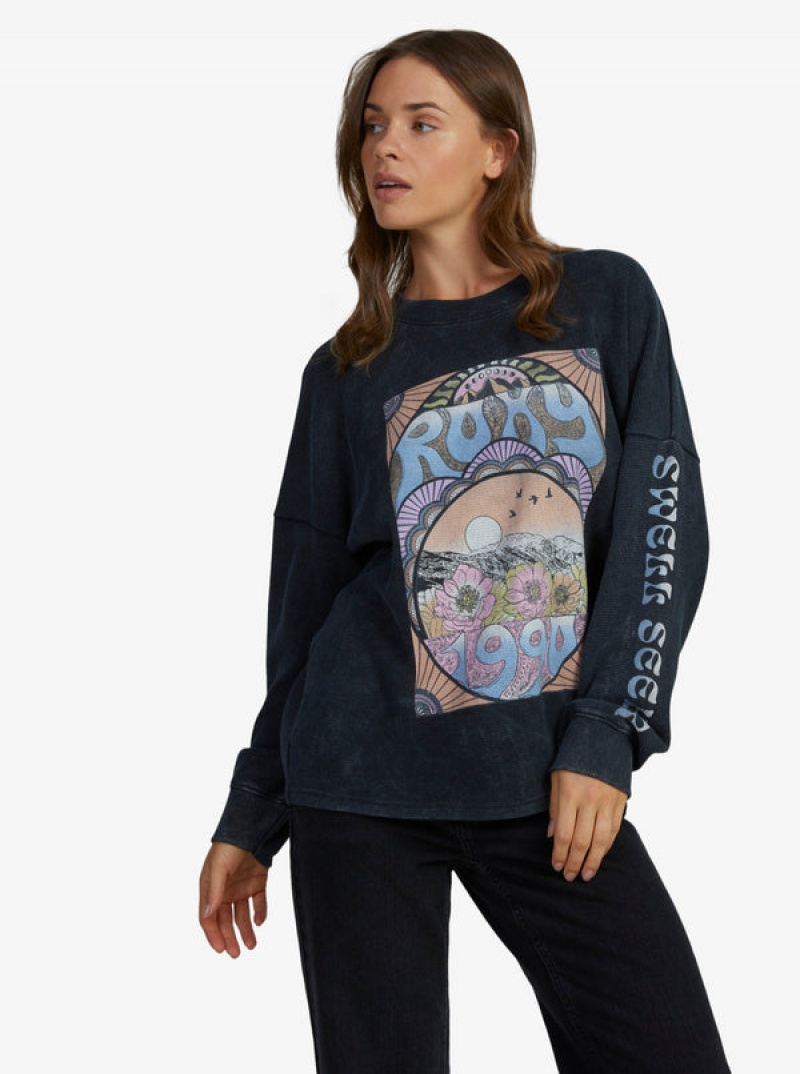 Roxy East Side Long-Sleeve Crew Neck Hoodie | 42591-ORHQ