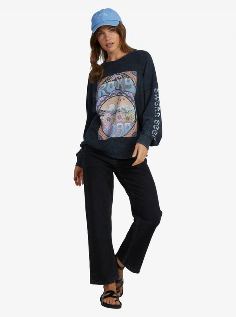 Roxy East Side Long-Sleeve Crew Neck Loungewear | 41603-MWAS