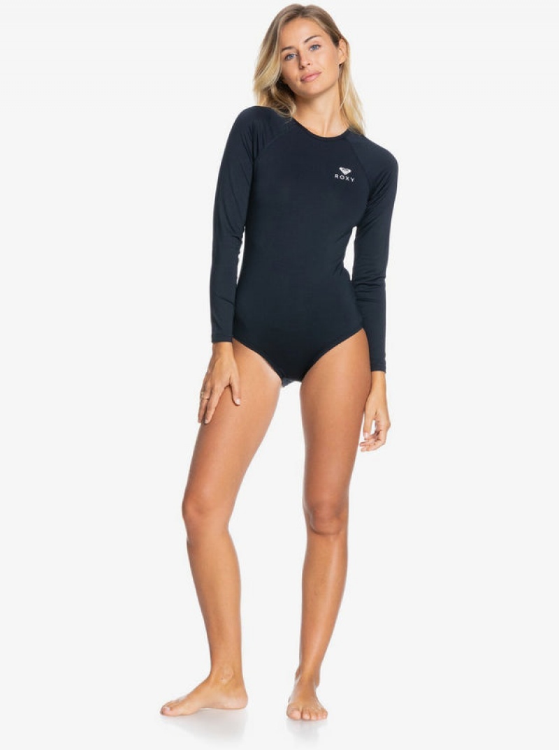 Roxy Essentials Long Sleeve One-Piece Swimsuits | 71429-NEPT