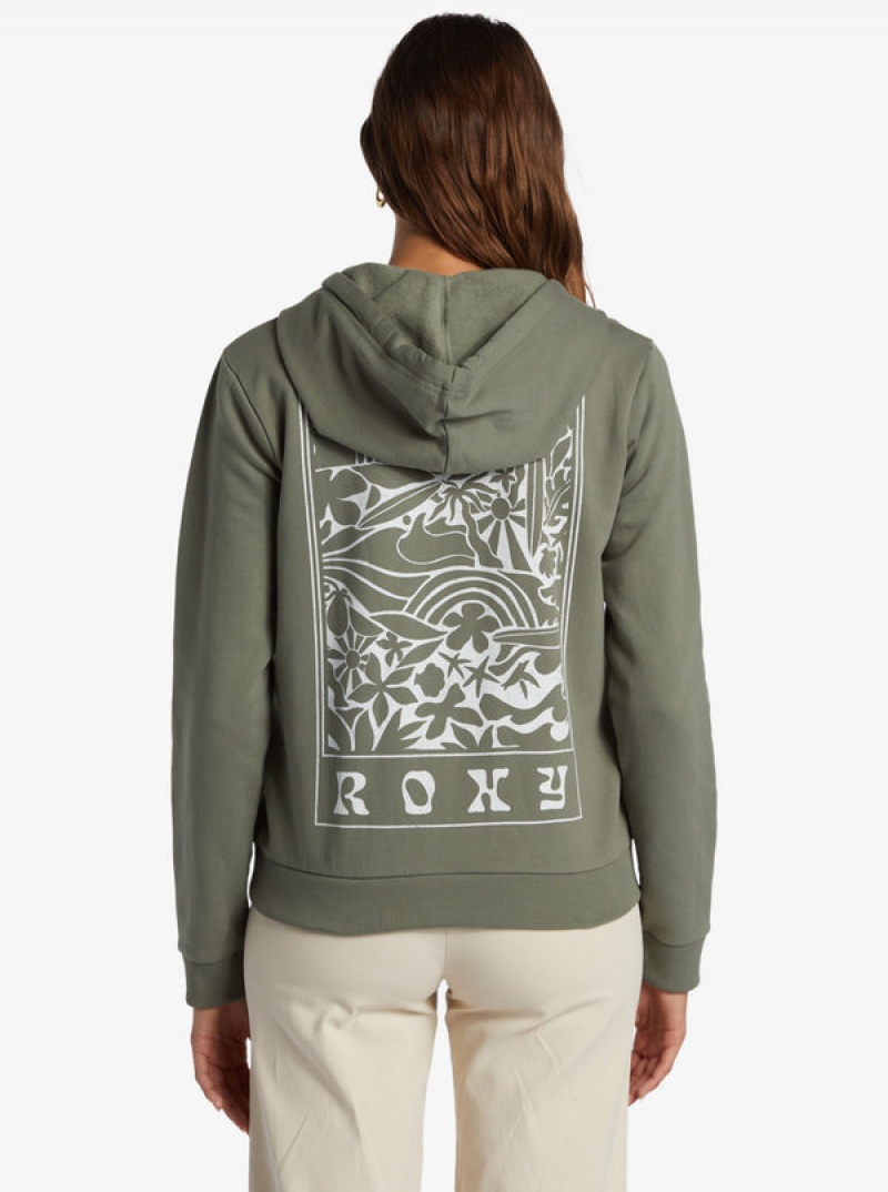 Roxy Evening Hike Zip Zip-Up Hoodie | 90873-BIUA