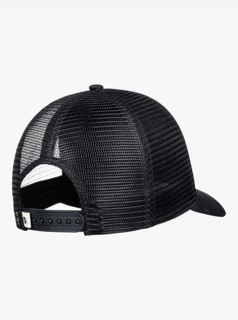 Roxy Finishline 2 Black Trucker Hats | 62835-URNI