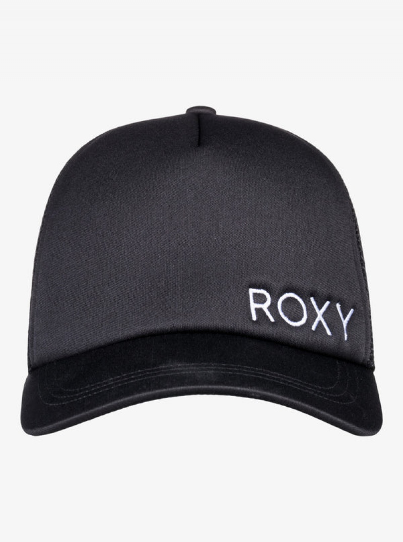 Roxy Finishline 2 Black Trucker Hats | 62835-URNI