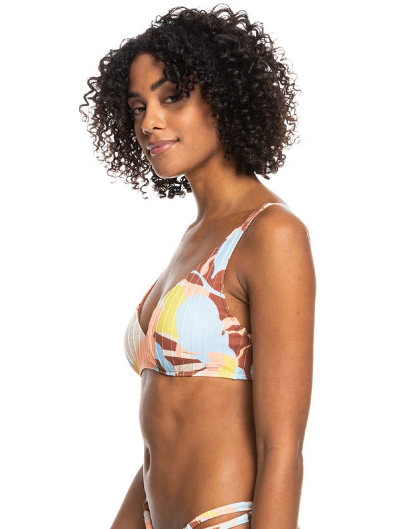 Roxy Floraldelic Printed D-Cup Bikini Tops | 57406-PQWC