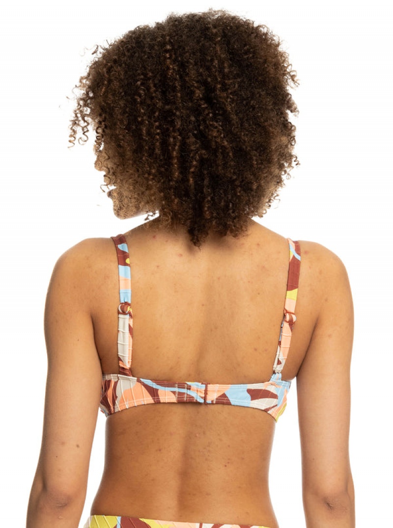 Roxy Floraldelic Printed D-Cup Bikini Tops | 57406-PQWC