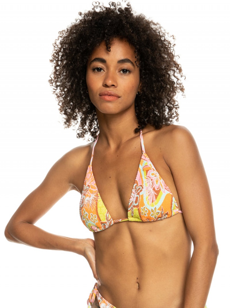 Roxy Floraldelic Tiki Tri Bikini Tops | 69320-KRWZ