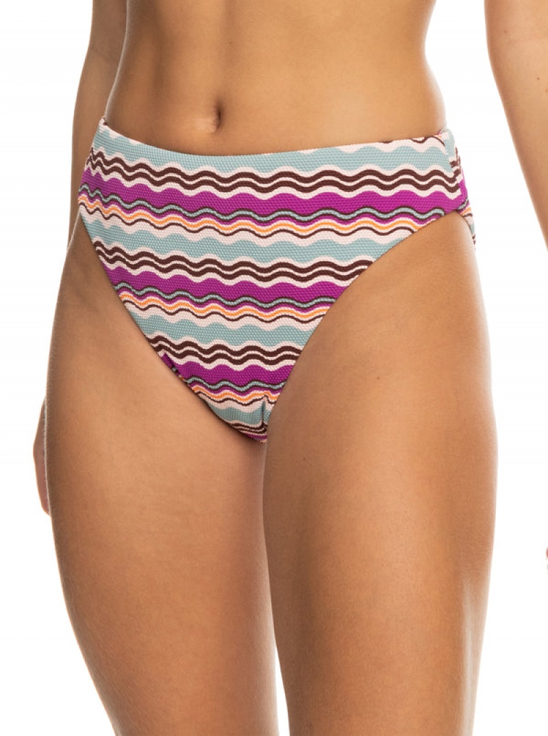 Roxy Flowy Mood Mid Waist Bikini Bottoms | 02398-QGWO