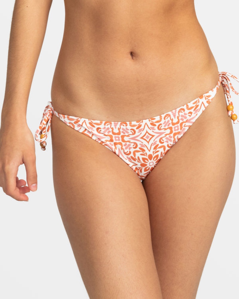 Roxy Fresco Tile Moderate Side Tie Bikini Bottoms | 01935-JYER