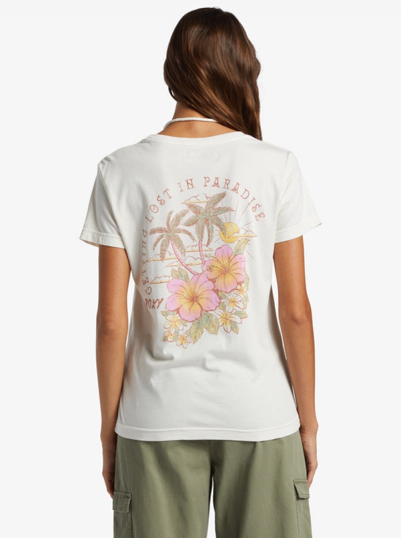 Roxy Hibiscus Paradise Boyfriend T-shirts | 97421-EURV