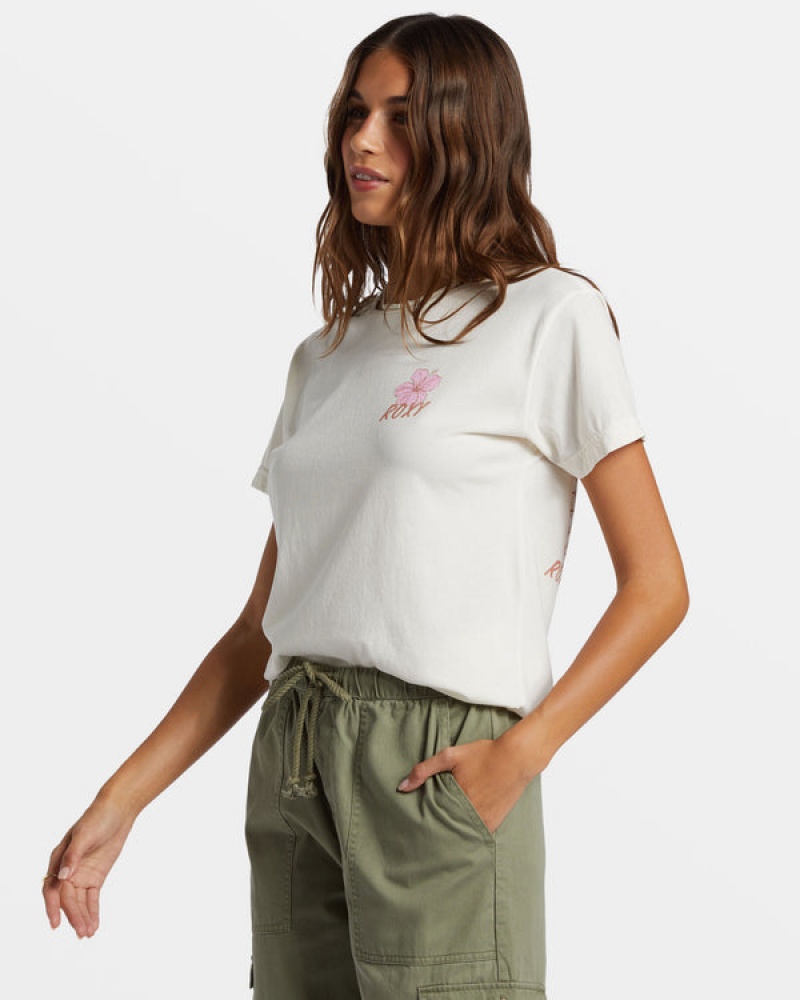 Roxy Hibiscus Paradise Boyfriend T-shirts | 97421-EURV