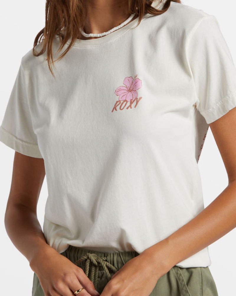 Roxy Hibiscus Paradise Boyfriend T-shirts | 97421-EURV