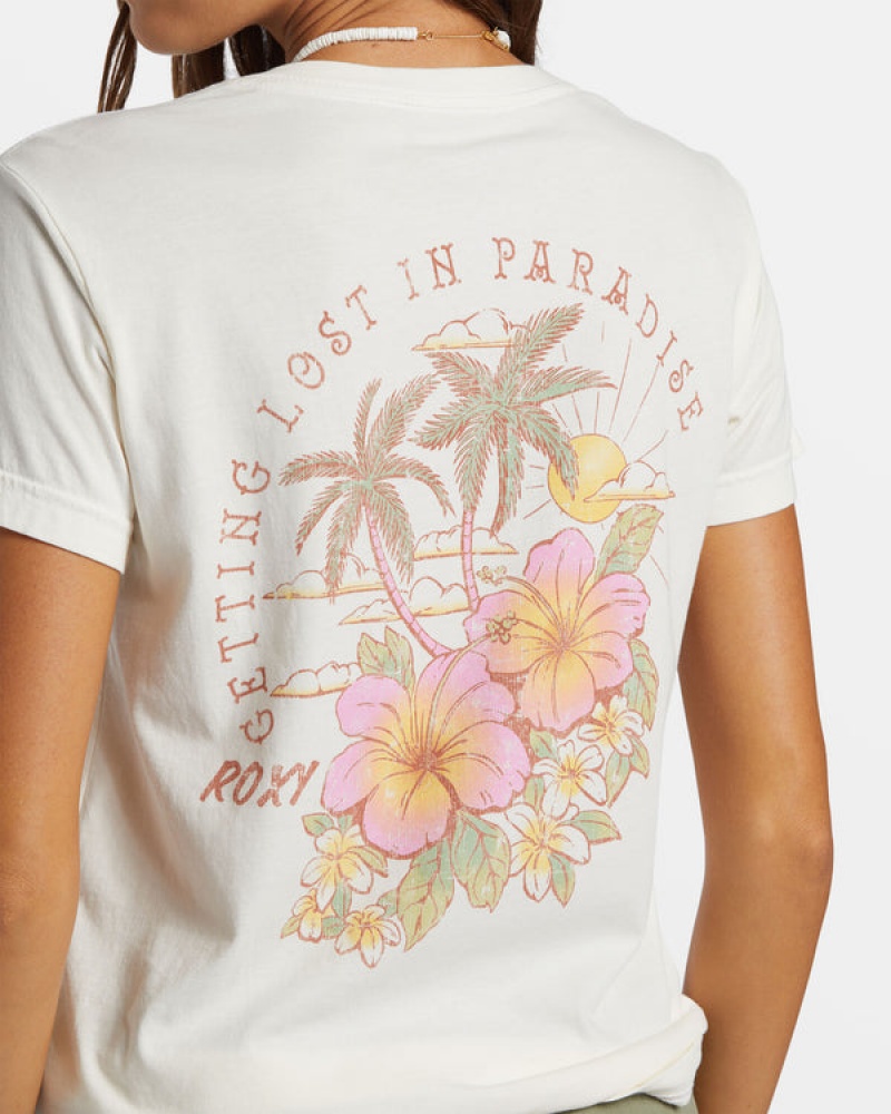 Roxy Hibiscus Paradise Boyfriend T-shirts | 97421-EURV