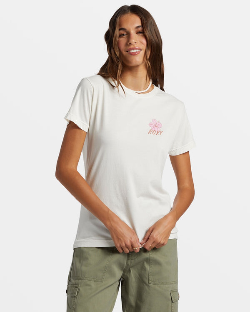 Roxy Hibiscus Paradise Boyfriend T-shirts | 97421-EURV