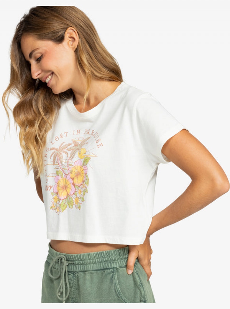 Roxy Hibiscus Paradise Cropped T-shirts | 39852-UYIJ