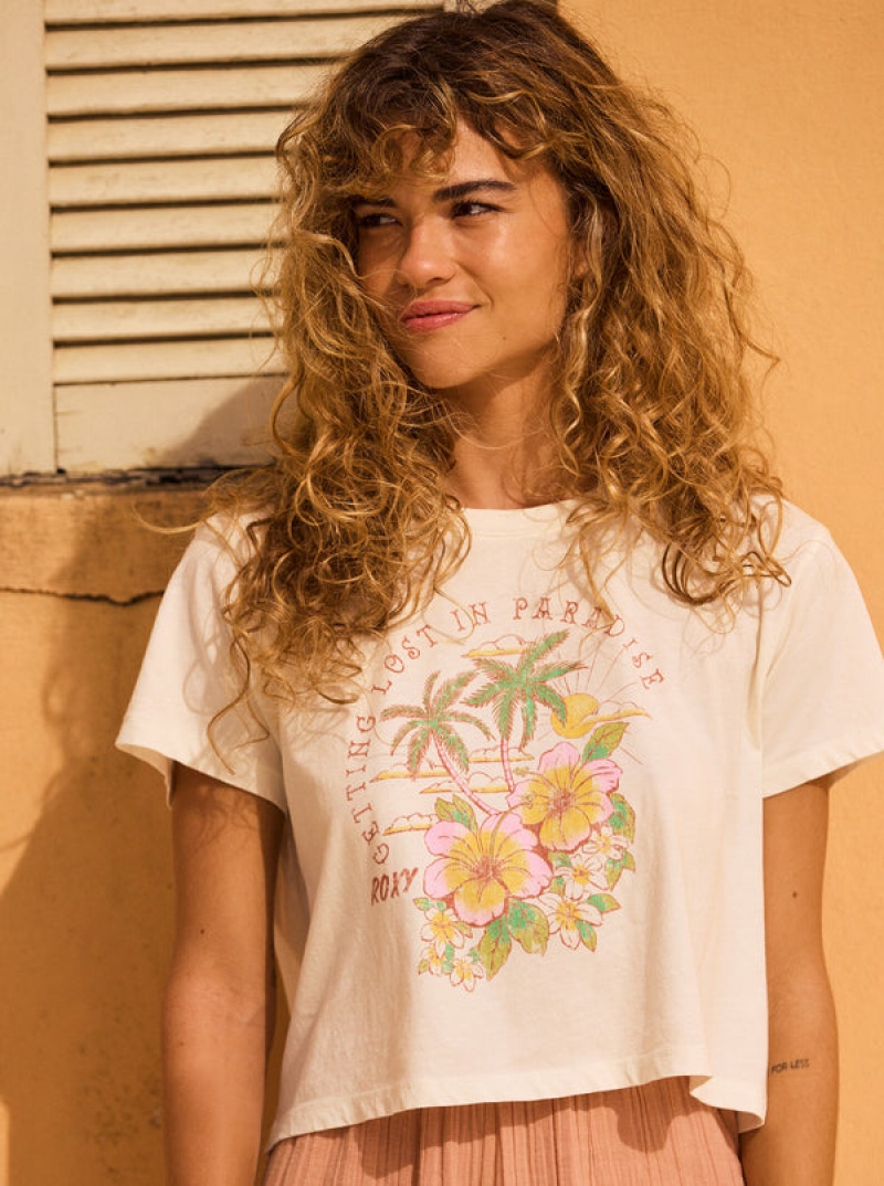 Roxy Hibiscus Paradise Cropped T-shirts | 39852-UYIJ