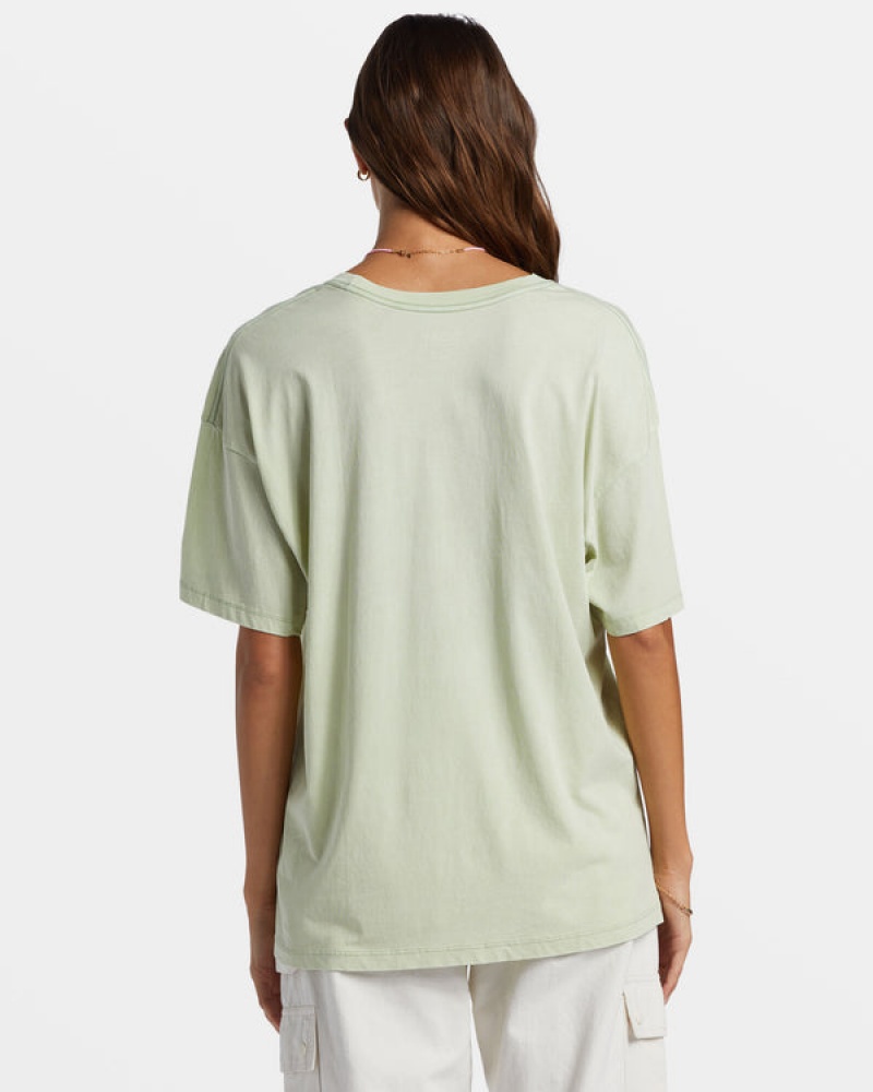 Roxy Hibiscus Paradise Oversized Boyfriend T-shirts | 48379-NTOE