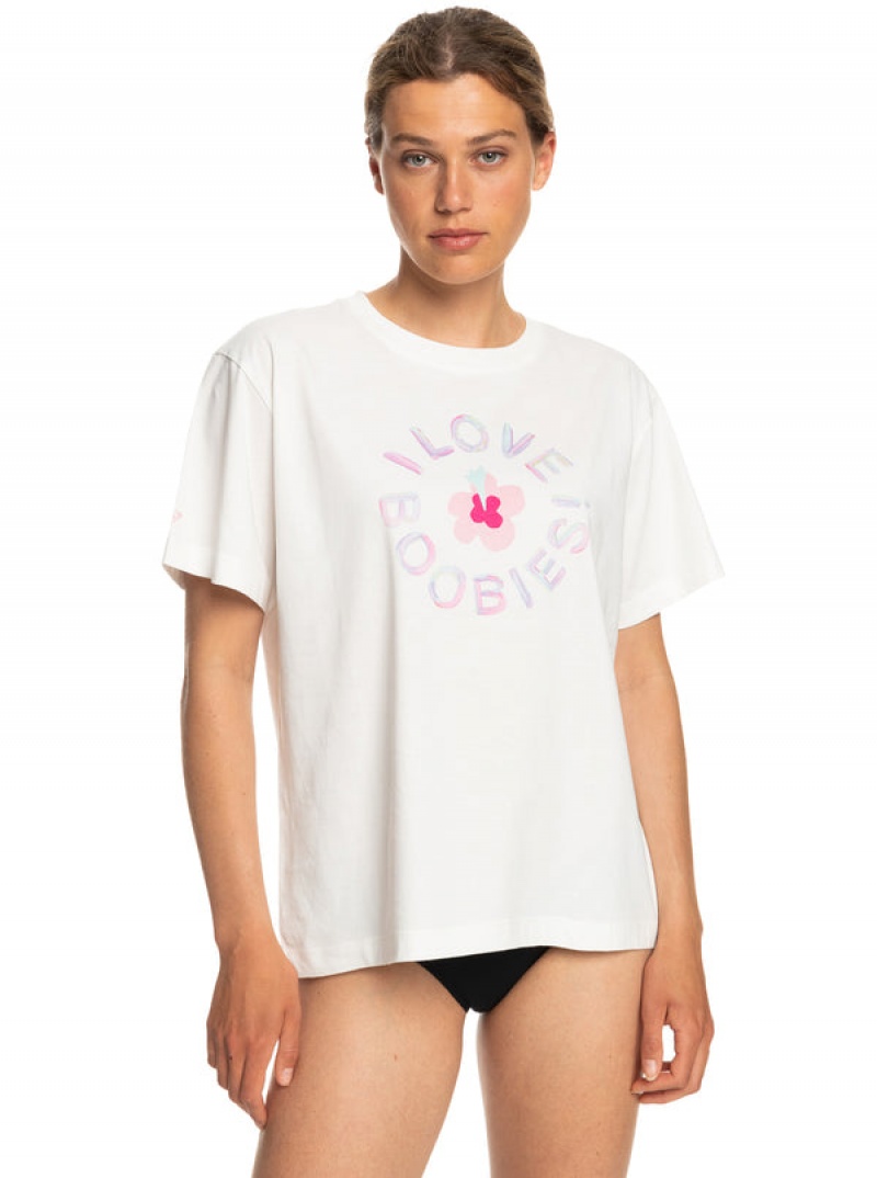 Roxy Keep A Breast Day T-shirts | 24650-SENH