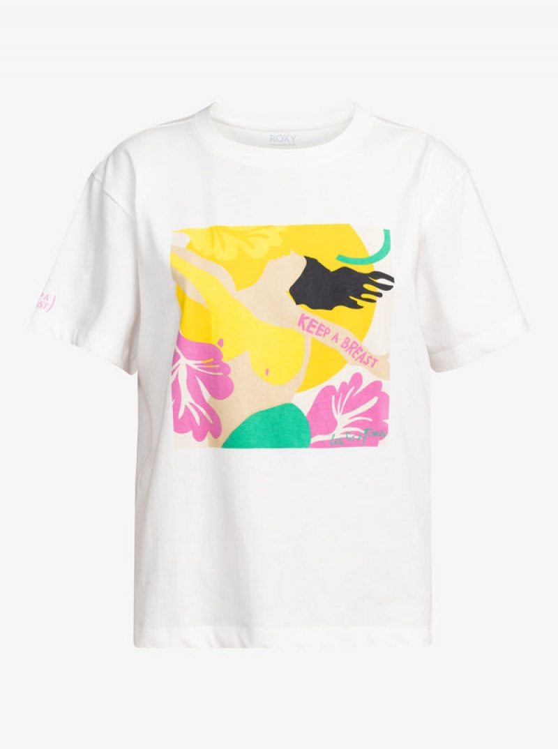 Roxy Keep A Breast Day T-shirts | 86275-HFQM