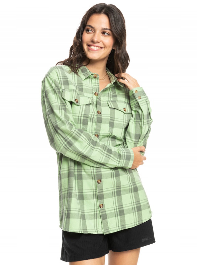 Roxy Let It Go Flannel Long Sleeve Tops | 46528-SMUW