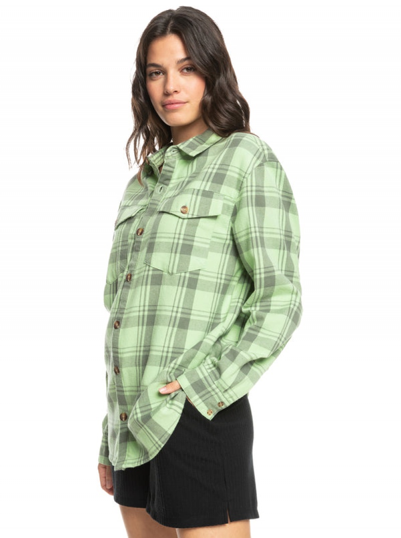 Roxy Let It Go Flannel Long Sleeve Tops | 46528-SMUW